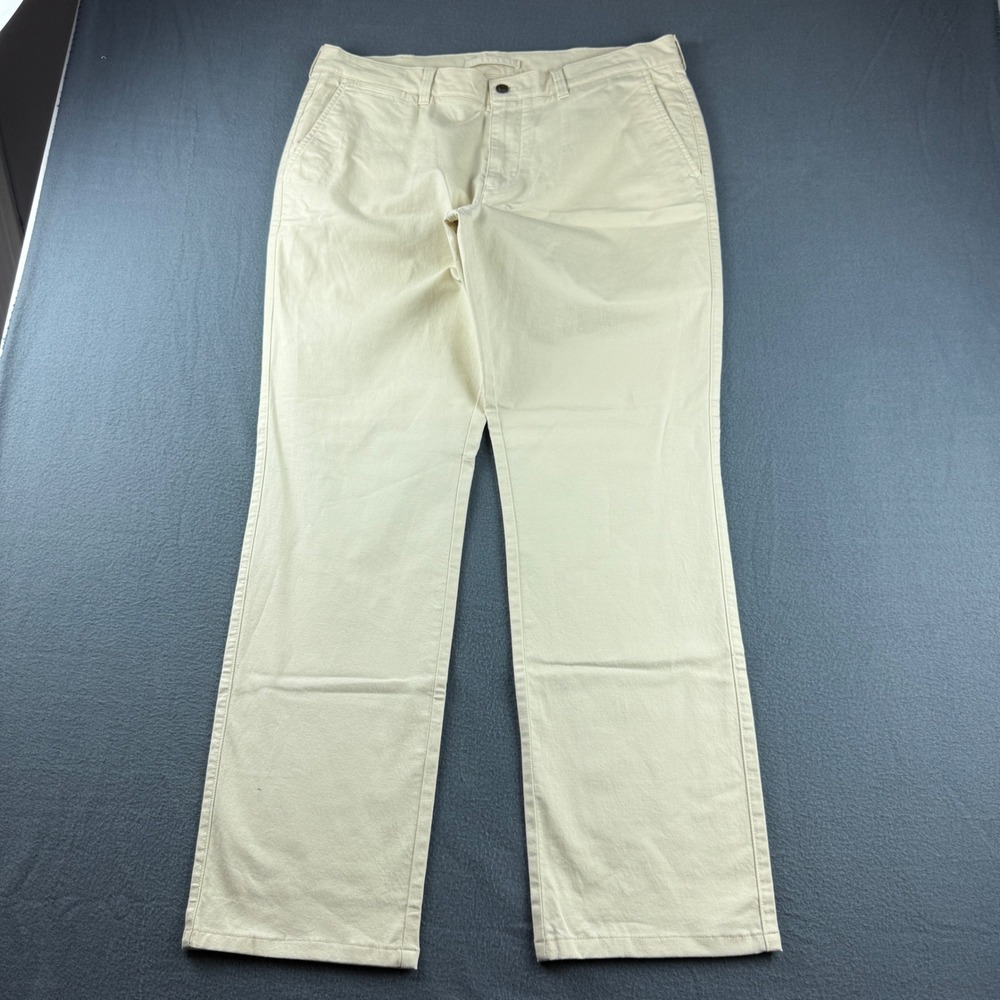 Duck Head Pants Mens 36x34 (Fit 36x32) Beige Golf Performance Hemp Chino Organic